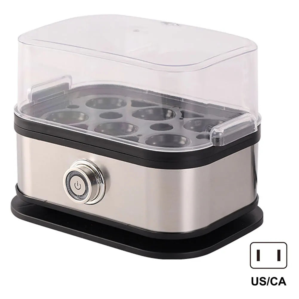 "200W Stainless Steel Smart Egg Cooker – 6 Egg Capacity, Mini Portable Egg Steamer with Auto Shut-Off for Easy Cooking"